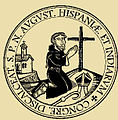 Emblema de la congregació dels recol·lectes espanyols i americans, basat en l'usat al segle xvi, amb Sant Agustí pregant davant la creu