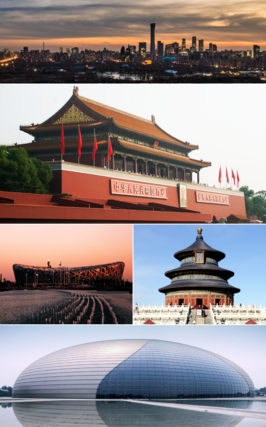 Een collage van Peking