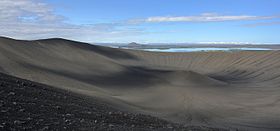 Vue de l'intérieur du cratère du Hverfjall.