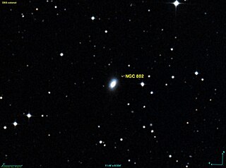 <span class="mw-page-title-main">NGC 802</span> Lenticular galaxy in the constrellation Hydrus