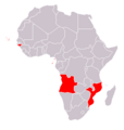 African countries of official Portuguese language resulting from the colonization process