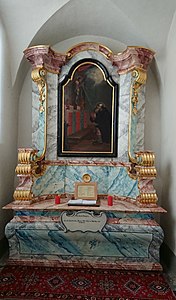 Altar with Saint Peregrine at Pilgrimage Church Maria Schnee (Maria Luggau)