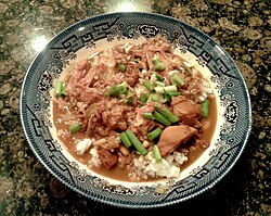 Smothered turkey rice and gravy HRoe 2012.jpg