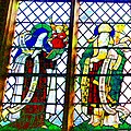 St Teresa and St Nicholas. Left-hand half of a four-light window by F. C. Eden, placed in memory of Mary Hamblin Clay (1860-1929)