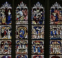Detalj från det stora östra fönstret, "Apocalypsen" (1405–1408)
