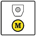 A road sign informing of the beginning of both motorway vignette (toll label) and electronic toll duty