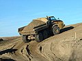 Caterpillar 740 rammestyrt dumpar.