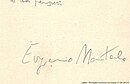 Firma di Eugenio Montale