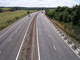 De M50 in zuidelijke richting naar Ross-on-Wye