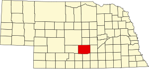 Map of Nebraska highlighting Buffalo County