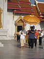 A new monk is being ordained in the temple