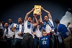 Les joueurs du RCSA fêtant leur titre de champion de Ligue 2 en mai 2017.