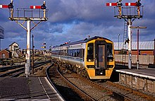 158770 in Regional Railways Express livery at Blackpool North, 1998 Regional Railways 158770.jpg