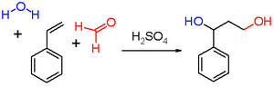 Scheme 2. The Prins reaction with styrene Styrene Prins reaction.png