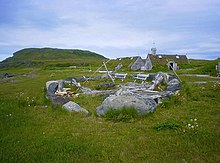 Bangunan Nordik yang dibuat ulang di Vinland (L'Anse aux Meadows, Newfoundland, Kanada).