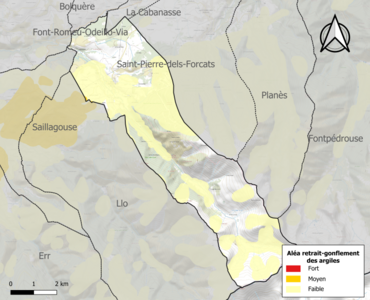 Carte des zones d'aléa retrait-gonflement des argiles.