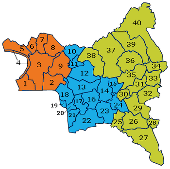 Carte du découpage par communes.