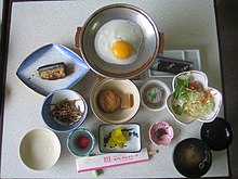 Japanese breakfast foods Breakfast by tiseb in Toya, Hokkaido.jpg