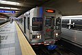 An RTA Red Line train at Cleveland Hopkins International Airport Station in Cleveland, Ohio (United States).