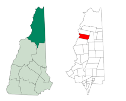 Location in Coös County, New Hampshire