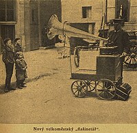 Flašinet nahrazený gramofonem (foto Světozor, 1907)