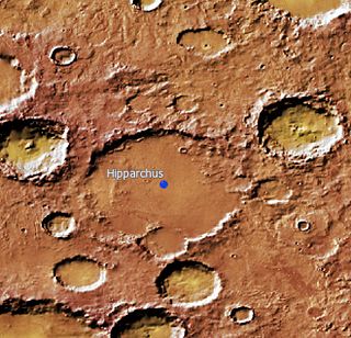 <span class="mw-page-title-main">Hipparchus (Martian crater)</span> Crater on Mars