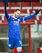 Maddison playing for Leicester City in 2021 James Maddison 2021.jpg