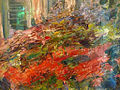 Blumenstauden am Gärtnerhäuschen - detail, oil on canvas