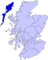 Pozicija Vanjskih Hebrida na karti Škotske