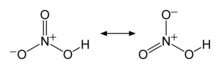 Resonance description of the bonding in the nitric acid molecule