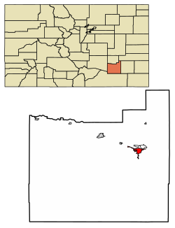 Location of the City of La Junta in Otero County, Colorado.