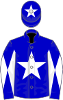 Blue, white star, diabolo on sleeves, blue cap, white star