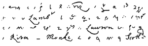 A copy of the second paragraph of Samuel Pepys's diary, engraved for the first edition of the Rev. John Smith's 1825 edition of the diary