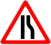 Road narrows on right side