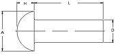 A typical technical drawing of a universal head solid rivet Round Head Rivet.JPG