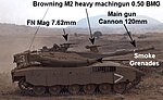 Yang lebih canggih, Merkava Mark III model Baz, dengan persenjataan diulaskan