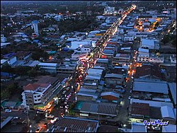 Aerial view of Chum Phae by night