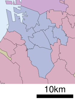 南瓦町の位置（堺市内）