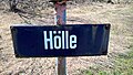 Straßenschild - "Hölle" - Große Kreisstadt Sebnitz - Sachsen