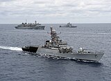 INS Kulish (P63) underway with U.S. Navy during Exercise Malabar 2012.