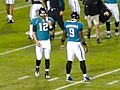 Luke McCown and David Garrard before a game.