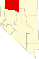 Map of Nevada highlighting Humboldt County