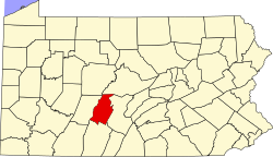 Karte von Blair County innerhalb von Pennsylvania