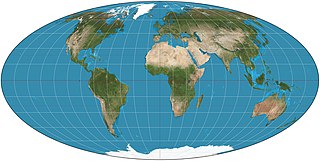 <span class="mw-page-title-main">Mollweide projection</span> Pseudocylindrical equal-area map projection