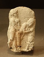 Plaque with a sexual scene, Bismaya, mound IV, Isin-Larsa to Old Babylonian period, 2000-1600 BC, baked clay, Oriental Institute Museum