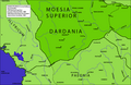 Dardania in the Roman province of Moesia Superior from and old 1886 map