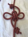 Double slipped zeppelin bend with stopper knots at the ends