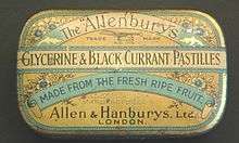 Tin for "Allenburys" blackcurrant pastilles Allenbury large.jpg