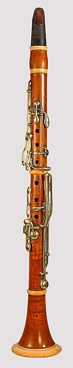 Iwan Müller clarinetto con 13 chiavi, fori di tono come twister e rivestimento in pelle, dedotto nel 1809