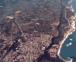 Aerial view of Isabela and its coastline